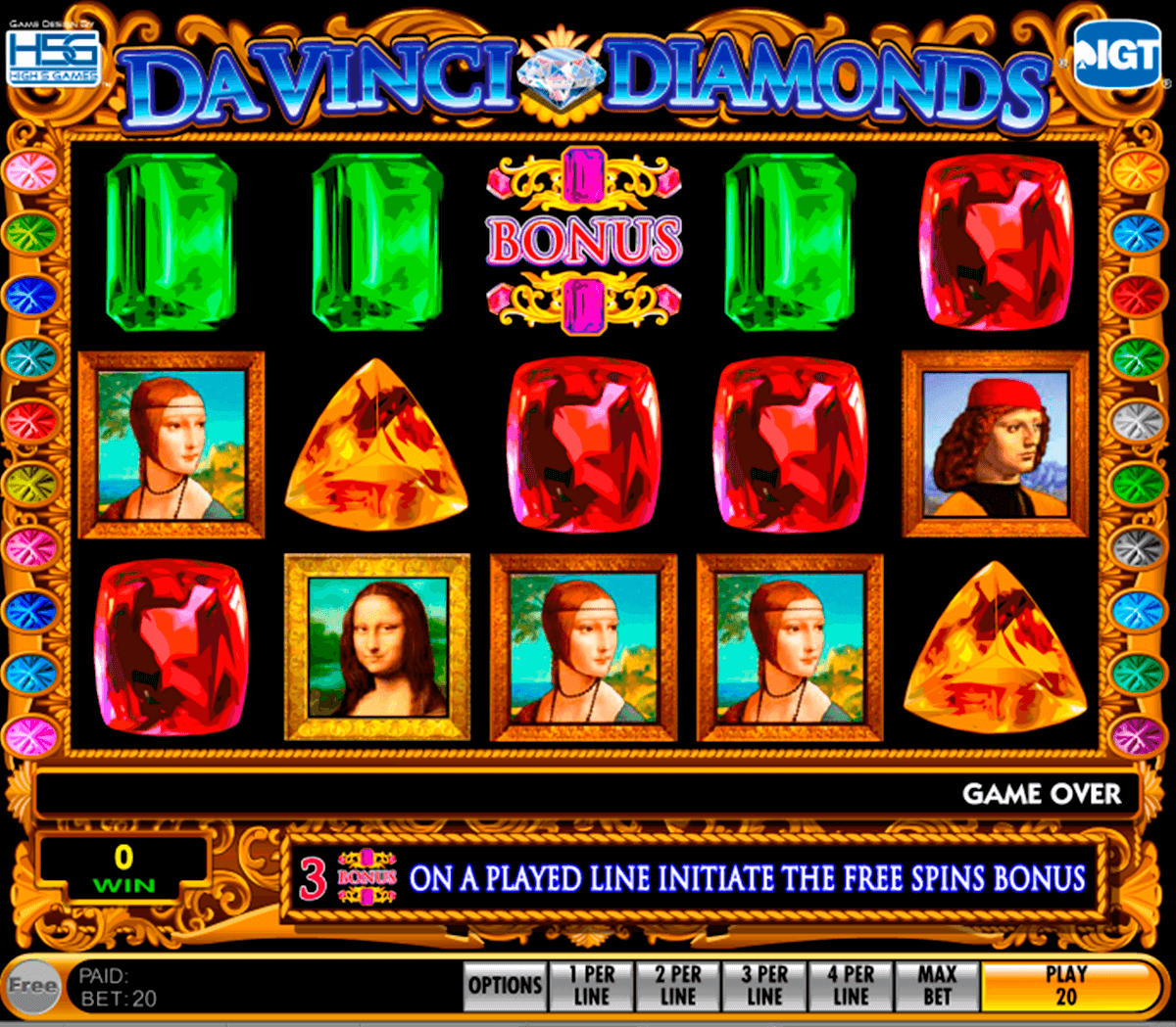 da vinci diamonds igt pacanele 