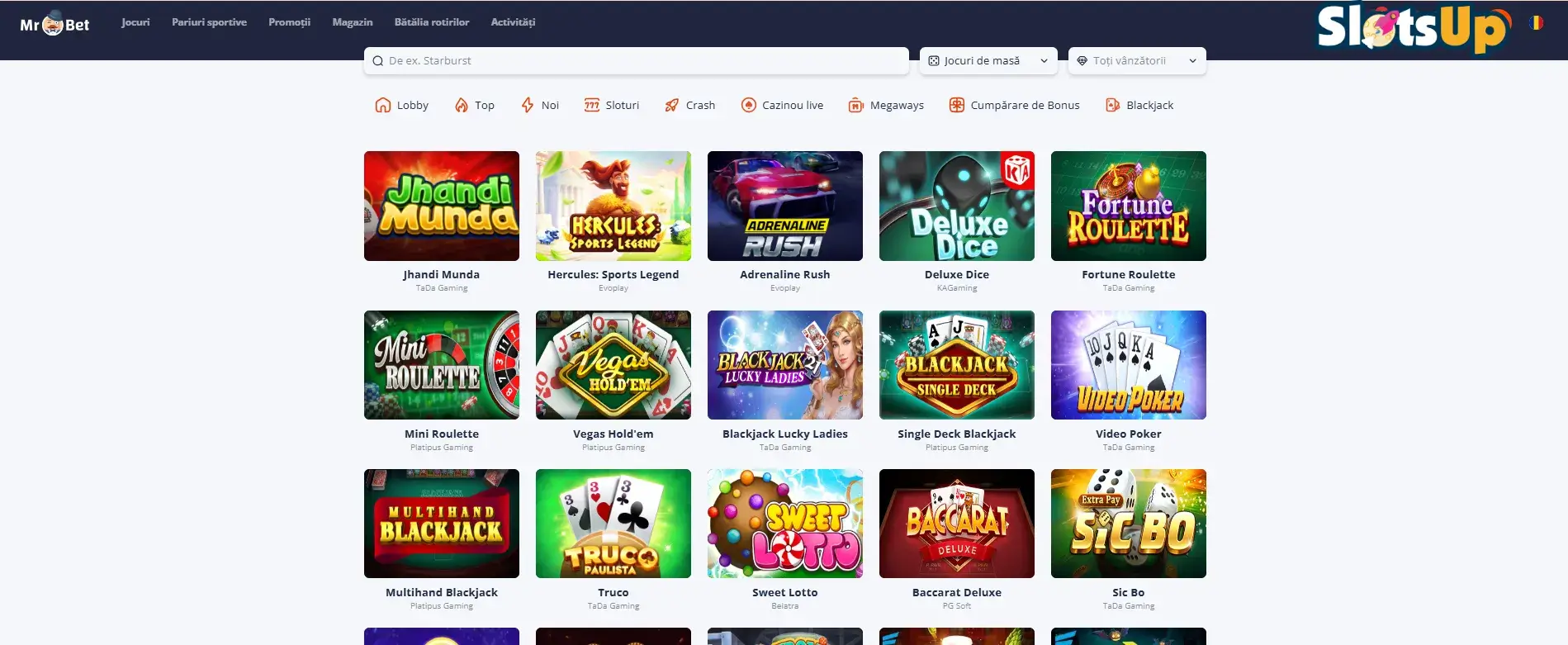 Mr.Bet Online Casino jocuri de masă