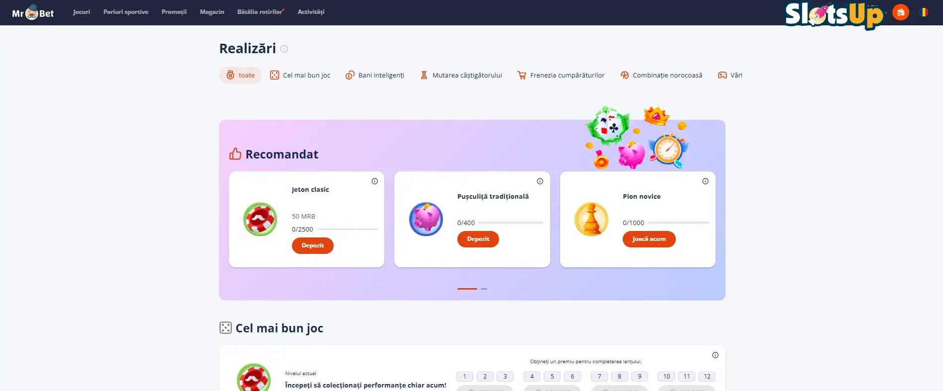 Realizări la Mr.Bet Cazino Online