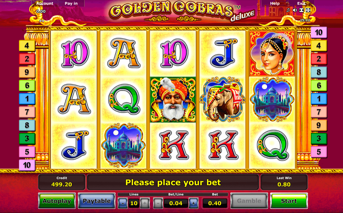 golden cobras deluxe novomatic pacanele